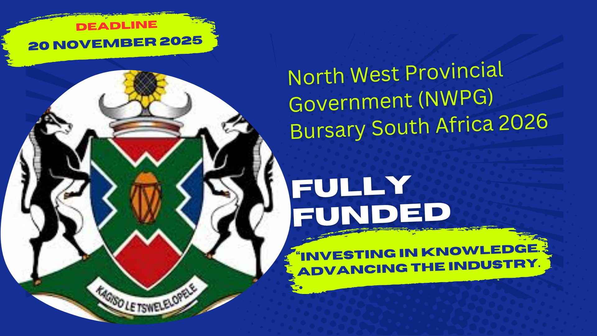 North West Provincial Government NWPG Bursary South Africa 2026
